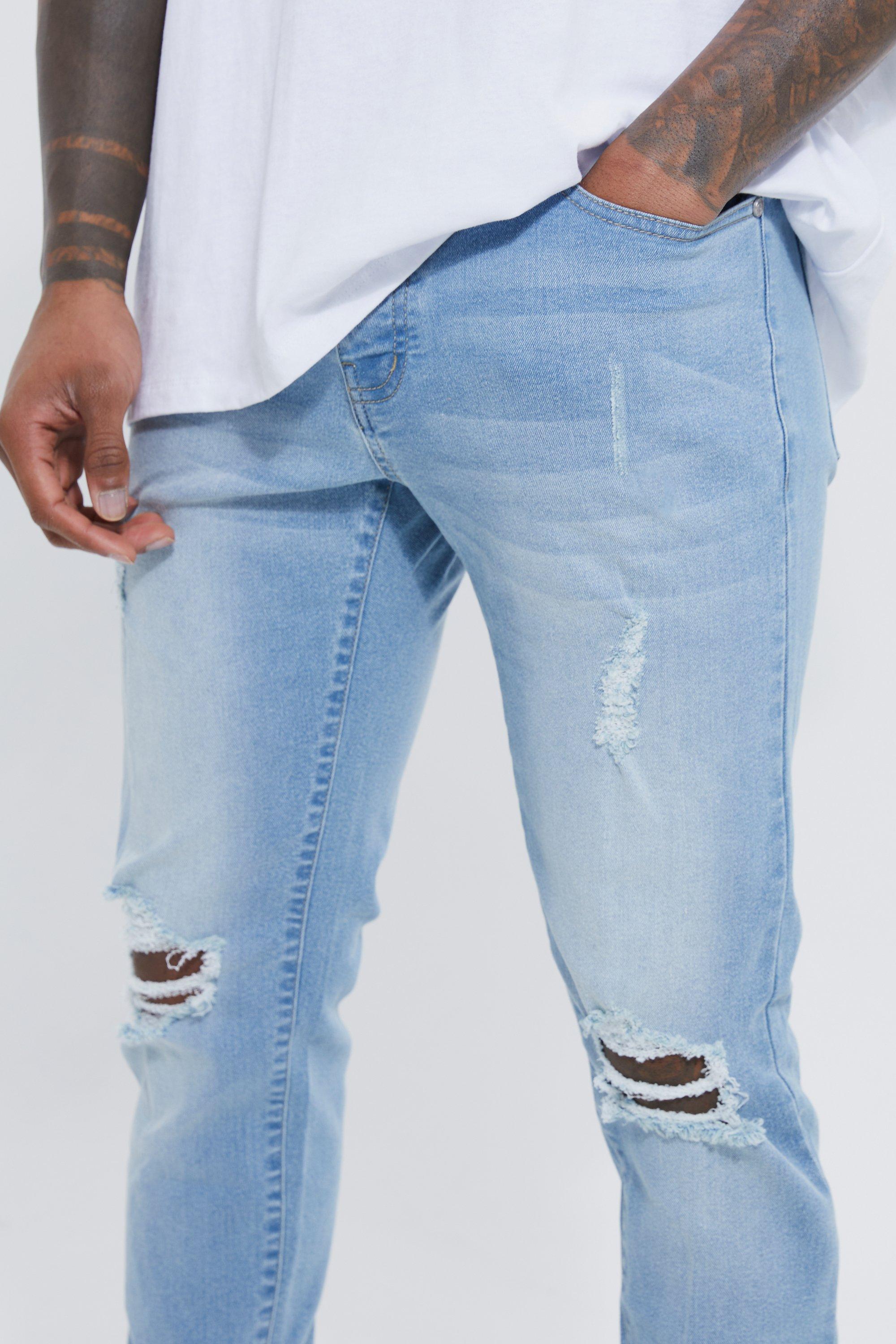 Scratch jeans for store boy